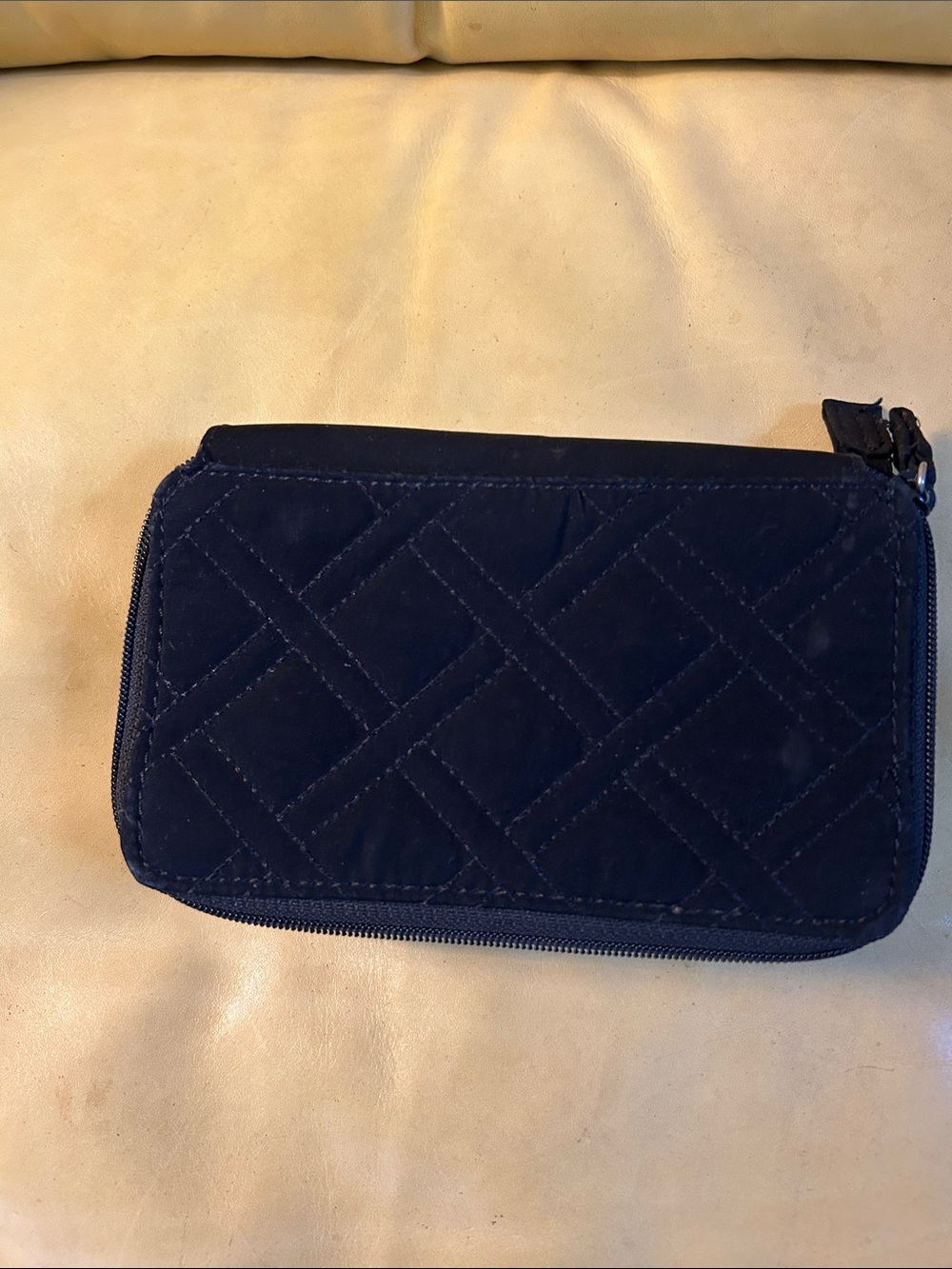 Vera Bradley Black Quilted Zip Wallet with Metal Plaque - Picture 8 of 8